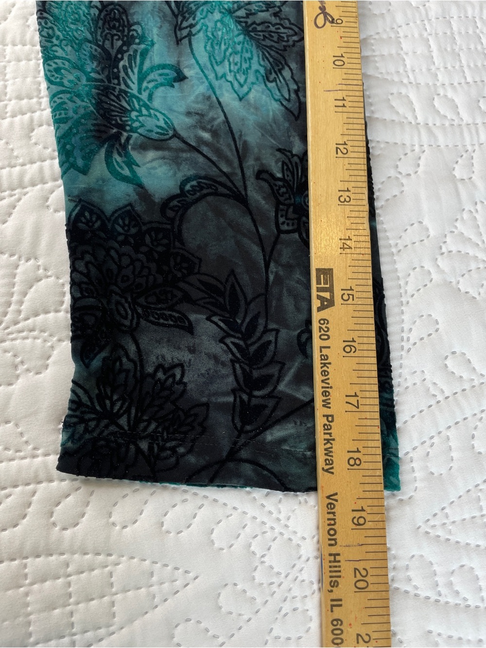 Rod & Ali Teal & Black Floral Velvet-Print Scoop Neck Top - Picture 12 of 15
